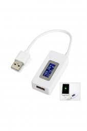WOZLO Usb Voltmetre Ampermetre Test Cihazı - Dijital Led Göstergeli Usb Volt Amper Ölçer - 1