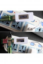 WOZLO Usb Voltmetre Ampermetre Test Cihazı - Dijital Led Göstergeli Usb Volt Amper Ölçer - 2