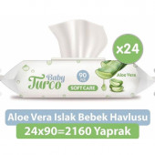 Baby Turco Softcare Aloe Vera Islak Bebek Havlusu 24X90 Yaprak - 1