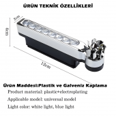 Gündüz Ledi Farı 8 Ledli Su Geçirmez Universal Mavi Işık - 1