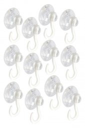 Askılı Vantuz Öpücük 4 Cm 12 Adet Büyük Kancalı Cam Vantuzu Öpücük Cam Askısı Pvc Vantuz Mutfak Banyo Pencere ve Kapı Camı Vantuzu - 1