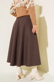 Kloş Model Kaşe Etek Kahve - 3
