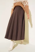 Kloş Model Kaşe Etek Kahve - 2