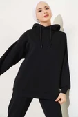 Şardonlu Kapüşonlu Model İkili Takım Siyah thumbnail 2
