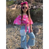 MODAVALS İSPANYOL PAÇA YIRTIK DETAYLI 4 PARÇA KIZ ÇOCUK KOTLU TAKIM - 2