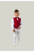 MODAVALS KARDEŞ KOMBİN YELEKLİ PAPYONLU ERKEK ÇOCUK TAKIM - KIRMIZI - 5