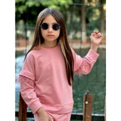 MODAVALS TÜY DETAY KOLLU KIZ ÇOCUK EŞOFMAN TAKIMI - PEMBE - 3