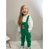 MODAVALS TOM & JERRY NAKIŞLI UNISEX KARDEŞ KOMBİN BAHÇIVAN TULUM & SWEAT SET - YEŞİL - 2
