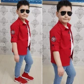 MODAVALS 4 PARÇA GÖMLEKLİ ERKEK ÇOCUK TAKIM - KIRMIZI - 2