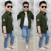 MODAVALS 4 PARÇA GÖMLEKLİ ERKEK ÇOCUK TAKIM - HAKİ - 2