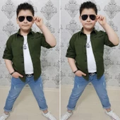 MODAVALS 4 PARÇA GÖMLEKLİ ERKEK ÇOCUK TAKIM - HAKİ - 6