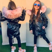 MODAVALS KIZ ÇOCUK İTHAL KÜRKLÜ WELSOFT DERİ KABAN - 2