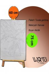 wombhobby Barbiee Sayılarla Boyama Seti 40x50 cm (Tuvale Gerili) - 1