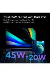 Spigen Powerarc Arcstation Pro 65w Hızlı Şarj Cihazı Gallium Nitride (GAN) (tek Kullanımda 60w / Çif - 2