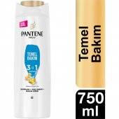Pantene Şampuan 3'ü 1 Arada Temel Bakım 750 ml - 1