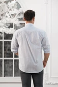 Advante Geniş Ve Rahat Kesim Cepli Çizgili Klasik Erkek Gömlek thumbnail 9