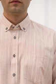 Advante Geniş Ve Rahat Kesim Cepli Çizgili Klasik Erkek Gömlek thumbnail 5