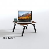 Kenzlife laptop dizüstü bilgisayar sehpası tankutay cvz 2 li set 20*39*39 yemek sofra siyah ayak - 1