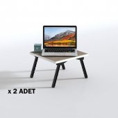 Kenzlife laptop dizüstü bilgisayar sehpası tankutay crd 2 li set 20*39*39 yemek sofra siyah ayak - 1
