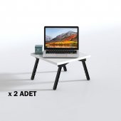 Kenzlife laptop dizüstü bilgisayar sehpası tankutay byz 2 li set 20*39*39 yemek sofra siyah ayak - 1
