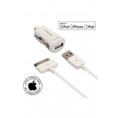 Mirax SCT-4210 Apple Lisanslı Iphone 4s Ipod Ipad Uyumlu 30 Pin Araç Şarj Kiti - 1