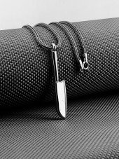 Şef Bıçak Tasarımlı 925 Ayar Gümüş Kolye thumbnail 1