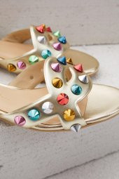 Duygushoesbag Hakiki DERİ Gold Özel Tasrım Terlik - 5