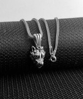 Kızgın Kurt Tasarımlı 925 Ayar Gümüş Kolye thumbnail 2