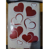 yapışkan etiket çıkartma sticker kuşe kağıt kalp 5 sayfa - 1