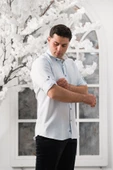 Advante Slimfit Katlamalı Kol Hasırlı Armürlü Yaka Düğmeli Erkek Gömlek - 11