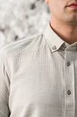 Advante Slimfit Katlamalı Kol Hasırlı Armürlü Yaka Düğmeli Erkek Gömlek - 8