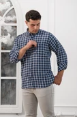 Advante Geniş Ve Rahat(Bol) Kesim Cepli Ekoseli Yaka Düğmeli Klasik Erkek Gömlek thumbnail 1