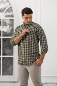 Advante Geniş Ve Rahat(Bol) Kesim Cepli Ekoseli Yaka Düğmeli Klasik Erkek Gömlek thumbnail 8