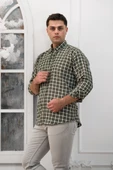 Advante Geniş Ve Rahat(Bol) Kesim Cepli Ekoseli Yaka Düğmeli Klasik Erkek Gömlek thumbnail 7