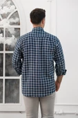 Advante Geniş Ve Rahat(Bol) Kesim Cepli Ekoseli Yaka Düğmeli Klasik Erkek Gömlek thumbnail 4