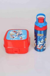 LİSANSLI SONIC ÇELİK MATARA 500 ML VE 2 KATLI BESLENME KABI SETİ - 2