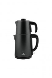 Gastro Dem 2 in 1 Çelik Inox Çay Makinesi ve Su Isıtıcı Shiny Black - 1