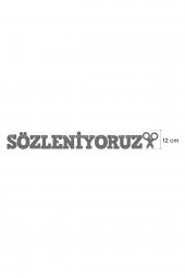 Siyah Sözleniyoruz Yazılı Banner , Özel Gün, Davet Organizasyonu , Kına, Nişan, Düğün , Simli Eva - 2