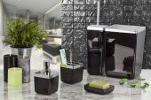 Primanova Banyo Seti 5 Parça Toskana Şeffaf Siyah - 1