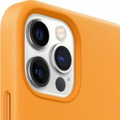 iPhone 12 Pro Max Deri Kılıf Kaliforniya Turuncusu Kutusuz - 4
