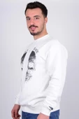 Cazador 5110 Ekru Bisiklet Yaka Önü Baskılı Erkek Sweat - 2