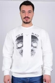 Cazador 5110 Ekru Bisiklet Yaka Önü Baskılı Erkek Sweat - 1