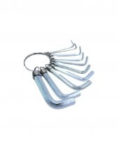 Zhltools 10 Parça Çelik Alyan Seti Kısa Düz Köşe Alyan Anahtar Takımı - 5