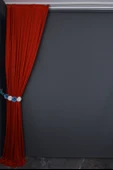 BÜYÜK PETEK MODEL KIRMIZI  RENK TEK KANAT Hazır dikilmiş Pileli Fon Perde 75*260 cm thumbnail 4