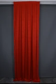 BÜYÜK PETEK MODEL KIRMIZI  RENK TEK KANAT Hazır dikilmiş Pileli Fon Perde 75*260 cm thumbnail 1