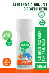 Siveno %100 Doğal Duş Sabunu Portakal Kokulu Canlandırıcı Duş Jeli 6 Değerli Bitki Vegan 300 ml - 1