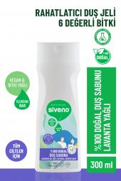 Siveno %100 Doğal Duş Sabunu Lavanta Kokulu Rahatlatıcı Duş Jeli 6 Değerli Bitki Vegan 300 ml - 1