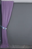 BÜYÜK PETEK MODEL LİLA RENK TEK KANAT Hazır dikilmiş Pileli Fon Perde 75*260 cm thumbnail 4