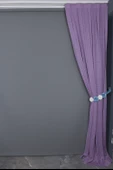 BÜYÜK PETEK MODEL LİLA RENK TEK KANAT Hazır dikilmiş Pileli Fon Perde 75*260 cm thumbnail 5