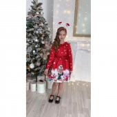 MODAVALS YILBAŞI TASARIMLI UZUN KOL KIZ ÇOCUK ABİYE & TAÇ KOMBİN thumbnail 1